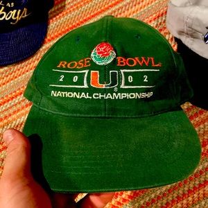 2002 national championship Miami hurricanes rose bowl misprint rare hat